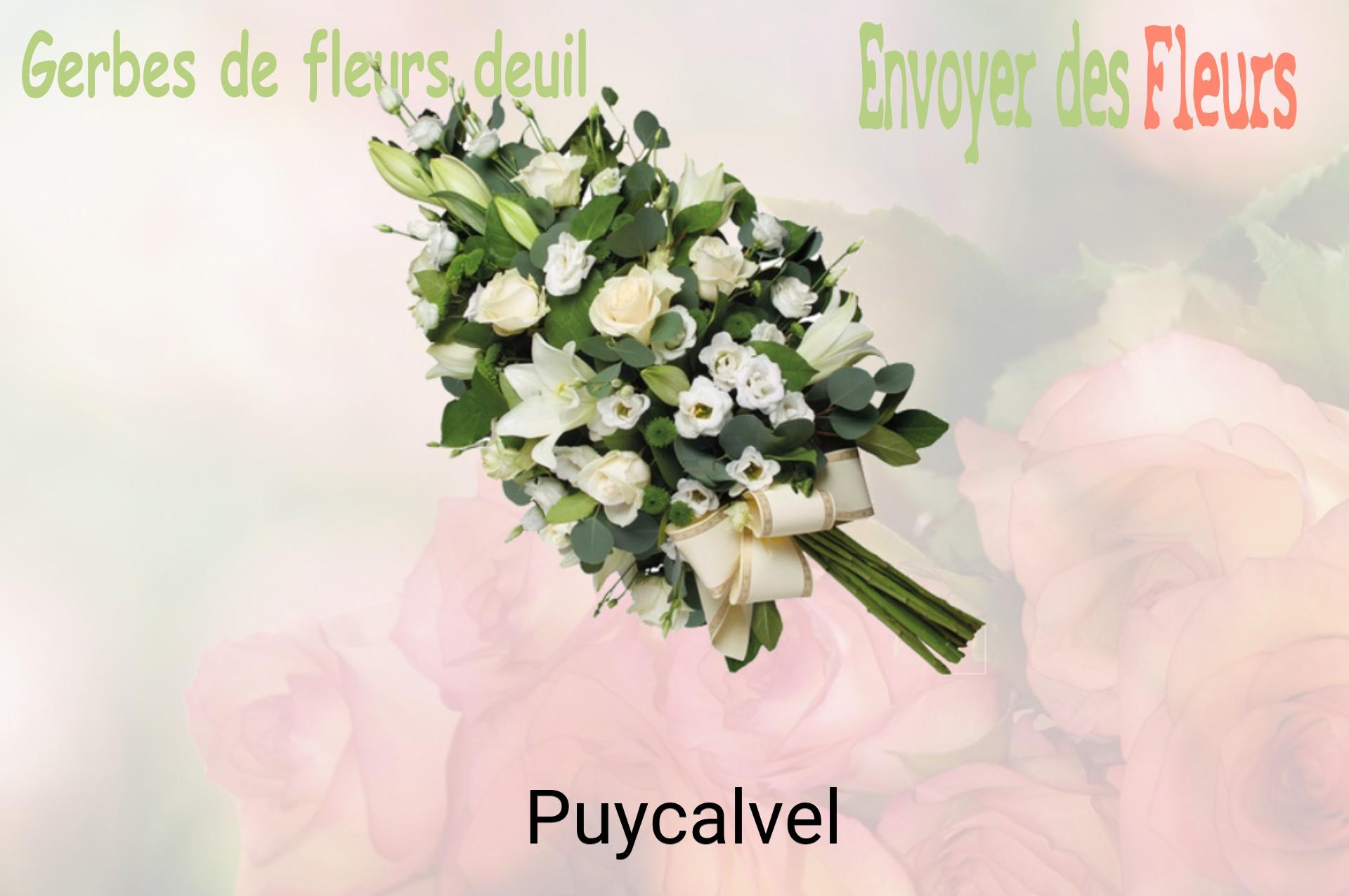 Gerbe de fleurs de deuil livrée à Puycalvel